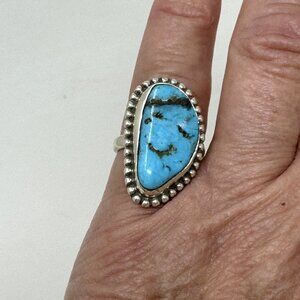 Sterling Silver Teardrop-shaped  Turquoise ring